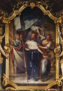St. Wenceslas tussen twee engelen door Karel Škréta